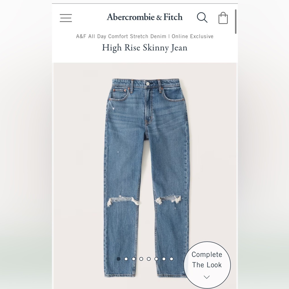 Abercrombie & Fitch- The Skinny Jean. Sz 12 Ankle. Frayed cute denim